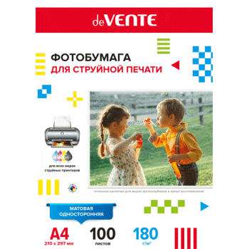 Фотобумага для струйной печати deVENTE A4, 100 л, матовая, 2042905
