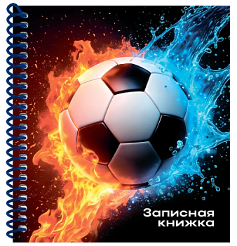 Записная книжка А6 80л. ФУТБОЛЬНЫЙ МЯЧ - 35, цветная спираль, ЗК80-0748