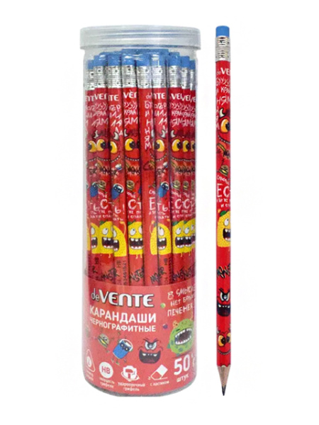 Карандаш чернографитный 'deVENTE. Monster' HB , диаметр грифеля 2 мм , трёхгранный , 5032204